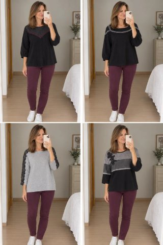 Lote de 4 blusas variadas