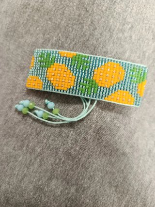 Pulsera Miyuki Piñas Teal y Amarillo