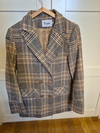 Blazer YIQIAN cuadros vintage