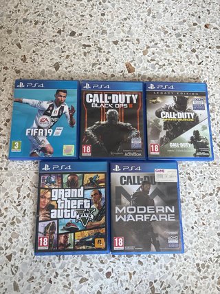 Lote 5 Juegos PS4 (GTA, Call of Duty, FIFA)