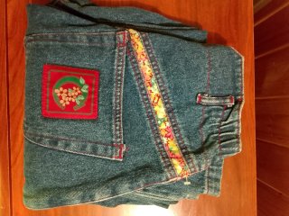Pantalón Juvenil Azul cintura 34 cm en plano