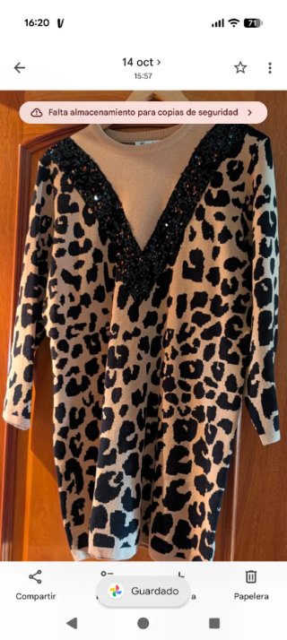 Vestido de punto estampado animal