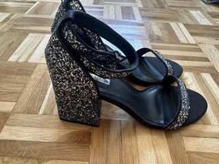 Sandalias tacón glitter talla 38