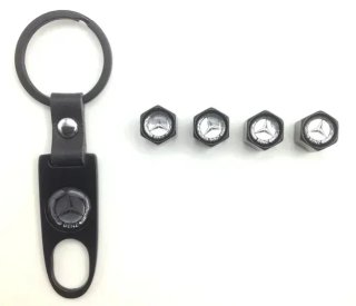 Tapones de válvulas con llavero Mercedes