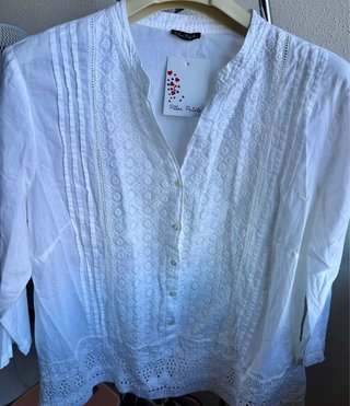 Blusa Blanca Algodón Pilar Prieto