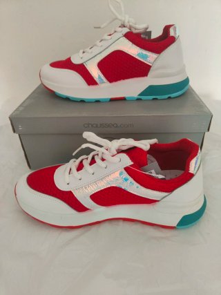 Zapatillas Chaussea Rojas y Blancas