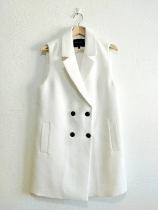 Chaleco Massimo Dutti Blanco Mujer