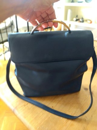 Bolso piel azul marino