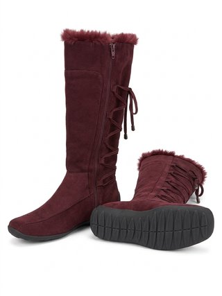 Botas altas de ante con cordones