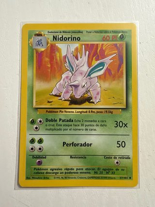 Carta Pokémon Nidorino - Base Set