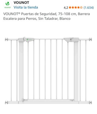 Puerta Seguridad VOUNOT 75-108 cm Blanca