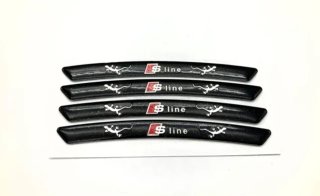 Emblema aluminio llantas Audi S-line negro