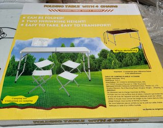 Set da campeggio con tavolo e 4 sedie pieghevoli