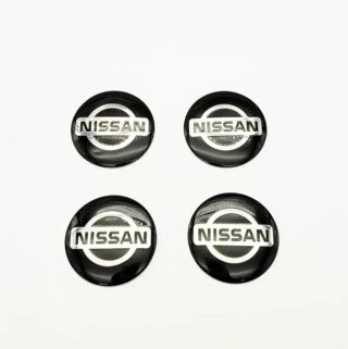 4 chapas de centros de rueda Nissan 56 mm