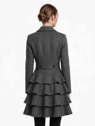 Abrigo Holy Preppy Gris Talla S Volantes