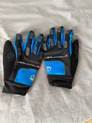 Guantes Rockrider BT Negro/Azul