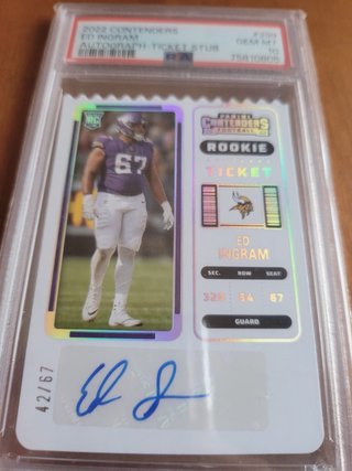 Carta Ed Ingram 2022 Contenders Rookie Ticket