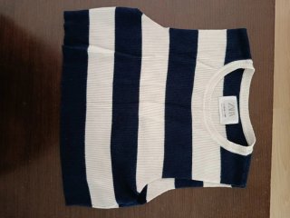 Top niña Zara rayas azul y blanco
