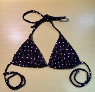 Top Bikini Estrellas Negro y Blanco