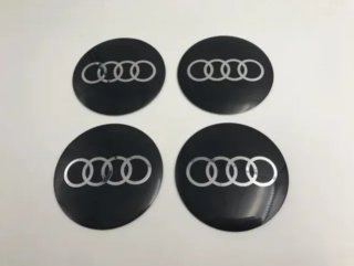 Chapas de centro de rueda pegatina Audi 90 mm