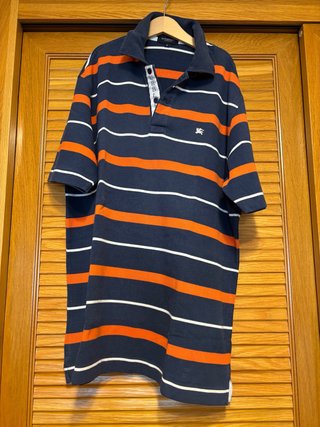 Polo Burberry Rayas Azul y Naranja