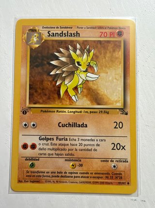 Carta Pokémon Sandslash - Edición Fossil