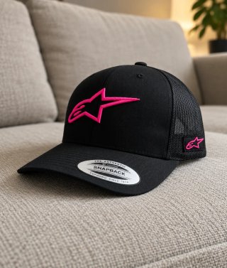 Gorra Negra con rejilla logo bordado alpinestas