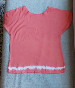 Camisa Salmón con Detalle en el Bajo