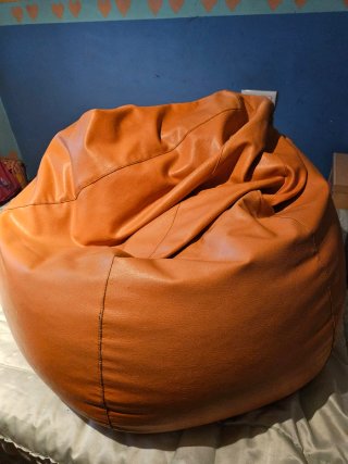 Puff Sofá Piel Sintética Naranja