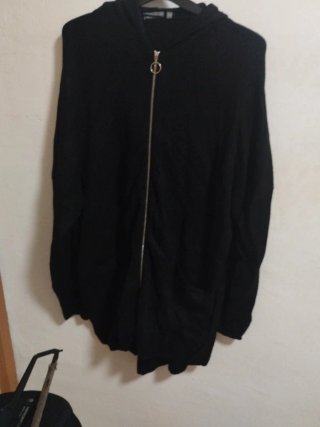 Chaqueta punto capucha cremallera XXL