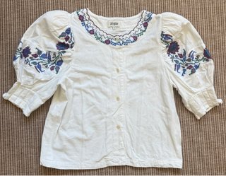 Blusa Joshepine Blanca Bordada Talla XS