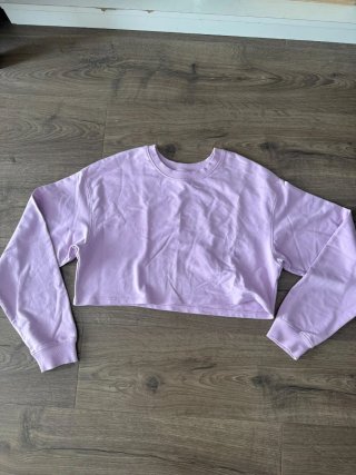 Bershka Camiseta Corta Lila Manga Larga