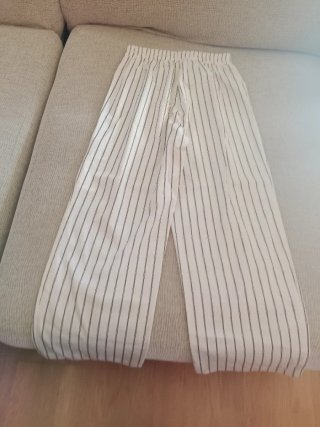 Pantalón de Lino a Rayas Talla S, de Temu