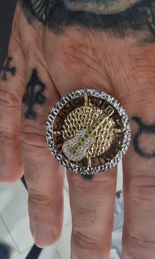 Anillo Sello Oro 18kt Guitarra