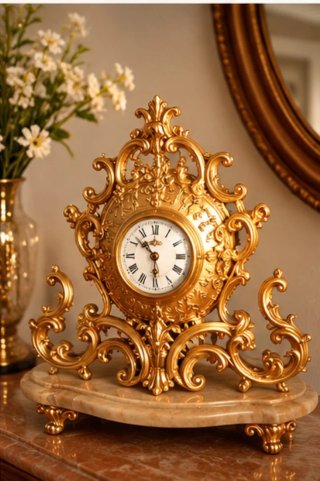 Reloj Decorativo Dorado Estilo Barroco