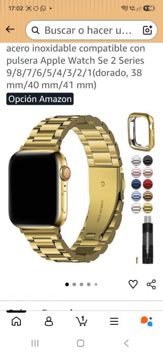 Correa Acero Inox Apple Watch 38/40/41mm Dorado