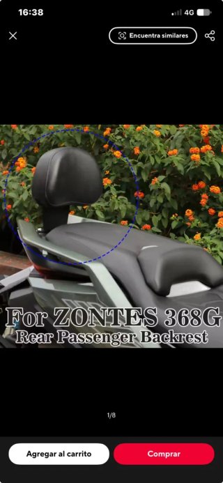 Respaldo Trasero para Moto Zontes 368G