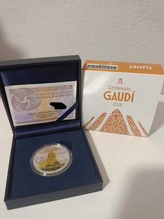 Moneda 10€ Plata Centenario Gaudí 2026