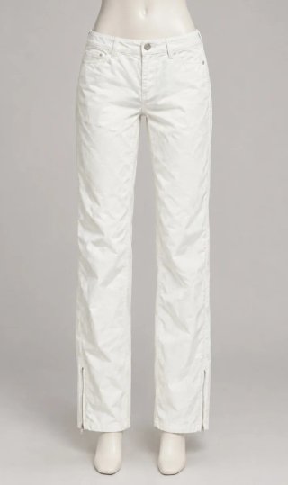 Pantalones Blancos Cremallera Tobillo