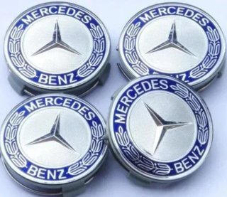 Centro de rueda Mercedes azul/plata