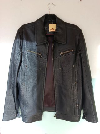Chaqueta Piel Negra Hombre Talla M