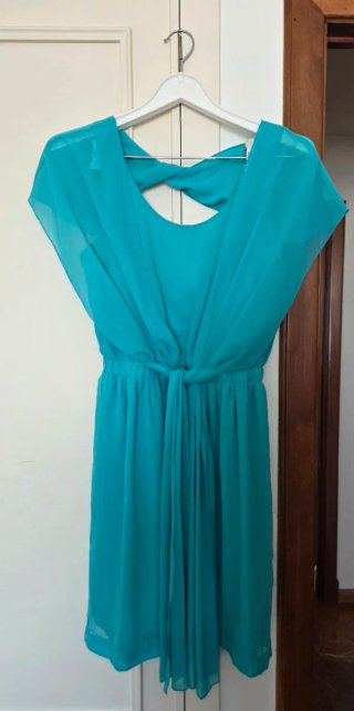 Vestido Poete turquesa con lazada