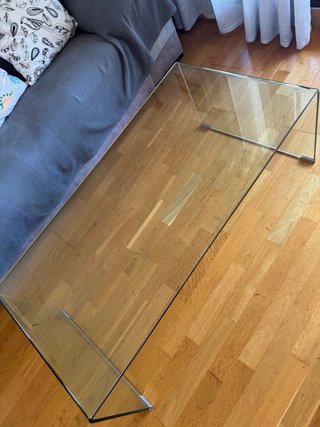 Mesa de centro de cristal, antigüedad 2022