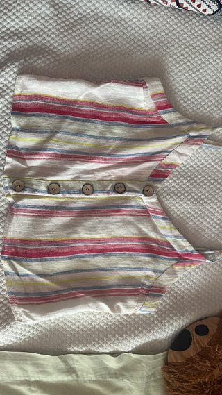 Camiseta corta de tirantes rayas multicolor talla