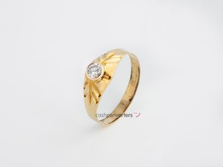 sello oro 18k con piedra con circonita