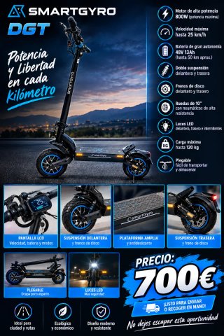 Patinete Eléctrico SmartGyro Crosover dual 2 DGT
