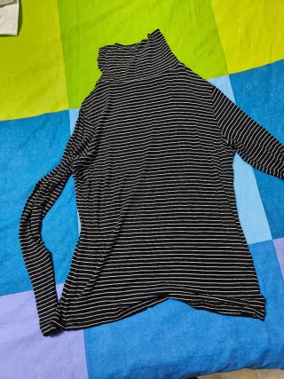 Jersey cuello alto rayas invierno mujer