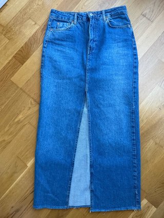 Falda vaquera larga Zara azul