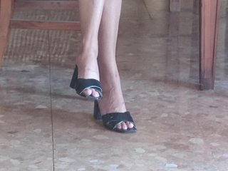 Sandalias negras Lefties tacón