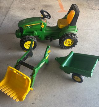 Tractor Infantil John Deere con Pala y Remolque